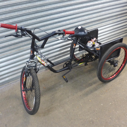 2192 - A Mission cycles Trike MX with Shimano gear set, custom wheels and an extra rear facing back seat wi... 