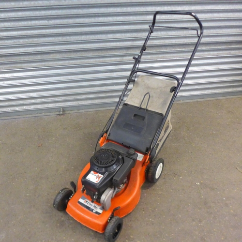 2206 - An Oleo-Mac G petrol driven lawn mower with a Tecumseh Vantage 35 petrol engine and collection box