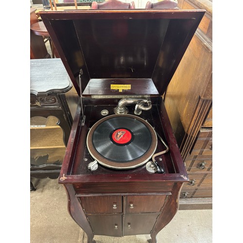 208 - A Fullotone mahogany record cabinet