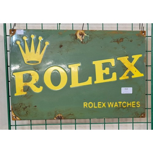 364 - A Rolex enamelled metal advertising sign