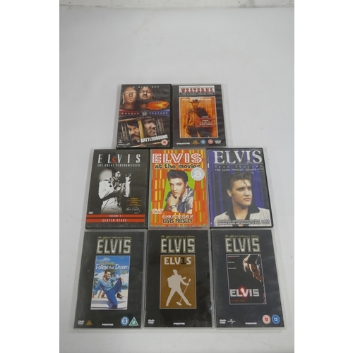 2107 - A mixed lot of DVDs including various Elvis Presley and others, approx 300