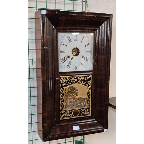 371 - A 19th Century American Jerome & Co. mahogany ogee cased wall clock