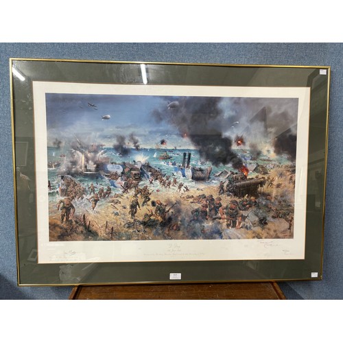 313 - A signed Terence Cuneo print, 'D-Day', limited edition 475/850, framed