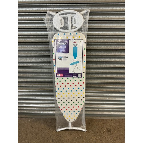 2425 - A Minky classic T-Leg 110 x 35cm ironing board, a Bissell supreme sweep turbo and one other sweeper