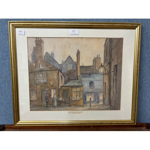 327 - Stacey Blake, Drury Hill, Nottingham by Stacey Blake, watercolour, framed