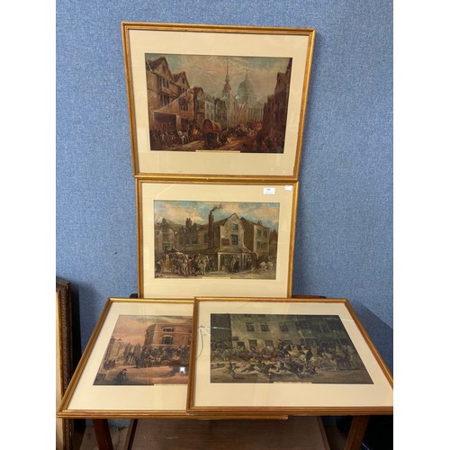 335 - A set of six Georgian street scene prints