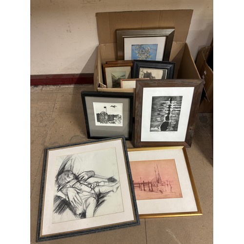 340 - A collection of assorted prints and etchings