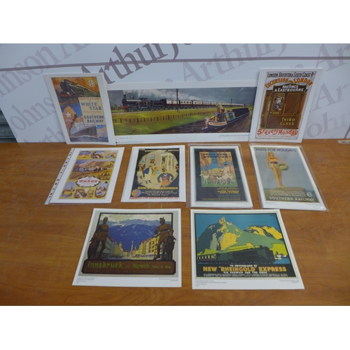 2347 - A box of railway train and advertising prints