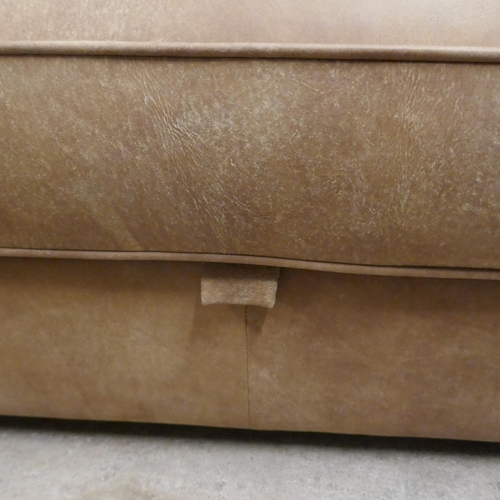 1323 - A tan suede storage footstool