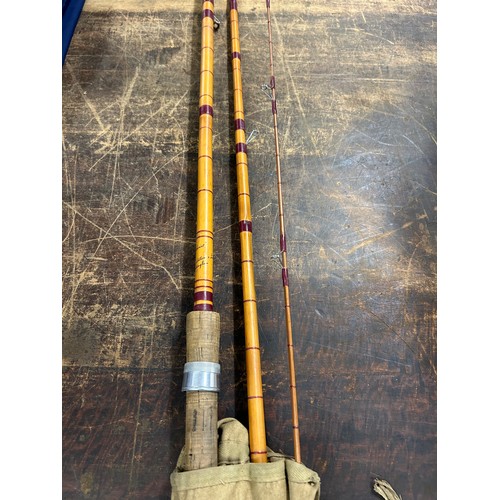 2393 - Fishing equipment: 4 rods including a restored split cane 3 tier 'hornet', Tom Watson & Son, Notting... 