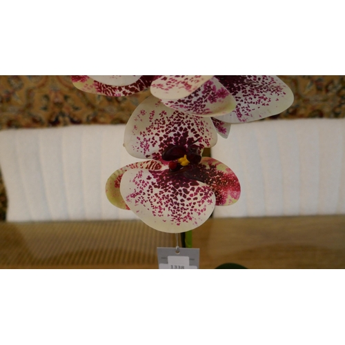 1338 - A single stem artificial Orchid, H 60cms (51237907)   *This lot is subject to vat