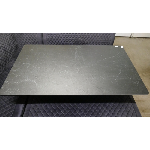 1348 - A black ceramic dining table, a corner bench and a two seater bench *This lot is subject to VAT