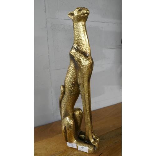 1389 - A large gold standing leopard ornament (2229618)   *This lot is subject to vat