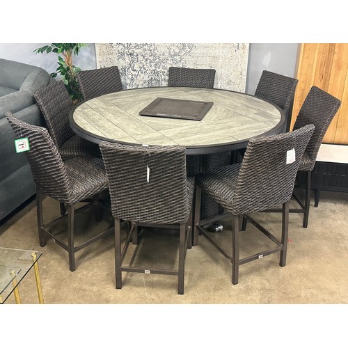 1371 - Mckenzy 9 piece High Dining  Fire Chat Set, Original RRP £1791.66 + vat (4205-26) *This lot is subje... 