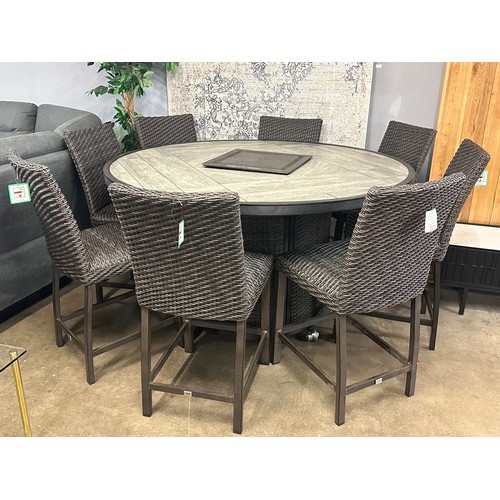 1371 - Mckenzy 9 piece High Dining  Fire Chat Set, Original RRP £1791.66 + vat (4205-26) *This lot is subje... 