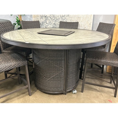 1371 - Mckenzy 9 piece High Dining  Fire Chat Set, Original RRP £1791.66 + vat (4205-26) *This lot is subje... 