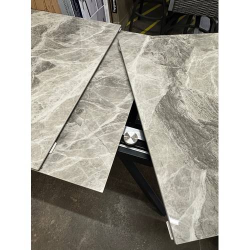 1424 - An Apollo grey marble effect dining table (damaged fixing)  *This lot is subject to VAT