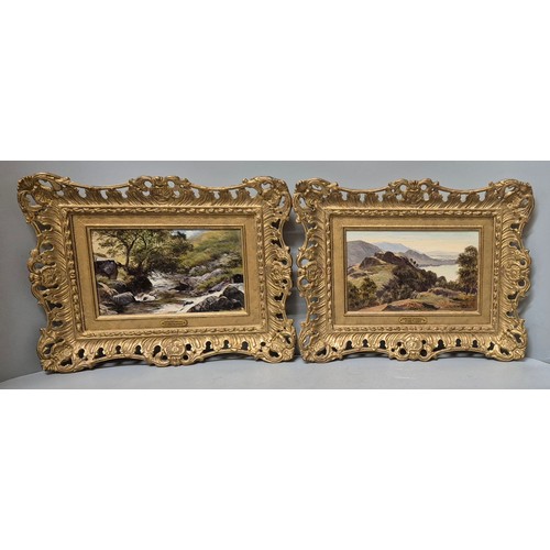 15 - Sydney Richard Percy (1822-1886), pair of landscapes, Derwentwater and Grange Fell, Borrowdale, oil ... 