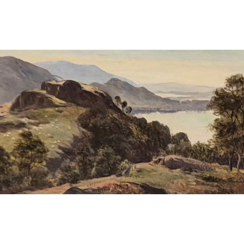 15 - Sydney Richard Percy (1822-1886), pair of landscapes, Derwentwater and Grange Fell, Borrowdale, oil ... 