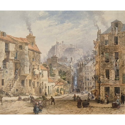 16 - Louise J. Rayner (1832-1924), Grassmarket, Edinburgh, watercolour, signed lower left, 40 x 48cms, Ha... 