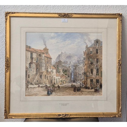 16 - Louise J. Rayner (1832-1924), Grassmarket, Edinburgh, watercolour, signed lower left, 40 x 48cms, Ha... 