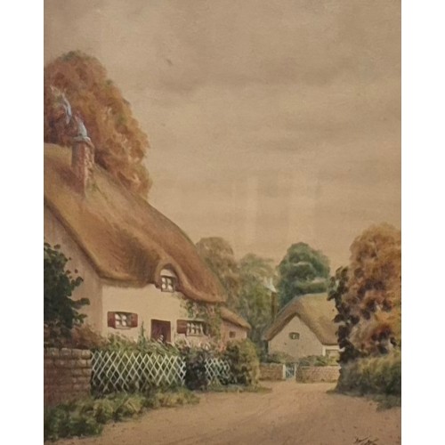 20 - English School (early 20th Century), Old Worcestershire Cottages, watercolour, indistinctly signed, ... 