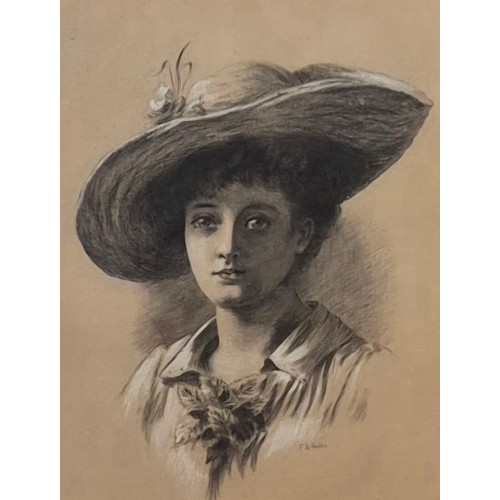 21 - H.M. Wallis (early 20th Century), portrait of a lady, pencil and pastel, 49 x 36cms, framed