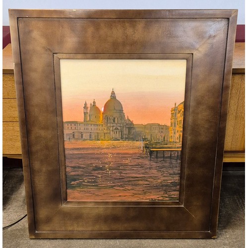 33 - Howard Birchmore (20th Century), Santa Maria Della Salute at sunset, oil on canvas, signed lower rig... 