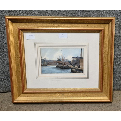 37 - F.J.H. Gardiner, View of Lincoln Cathedral, watercolour, signed lower left, 12 x 19cms, framed