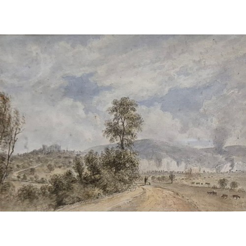 39 - William Newbery (1787-1838), Near Lewes, 12 x 17cms and Heathfield Park, 11 x 15cms, watercolour, ta... 