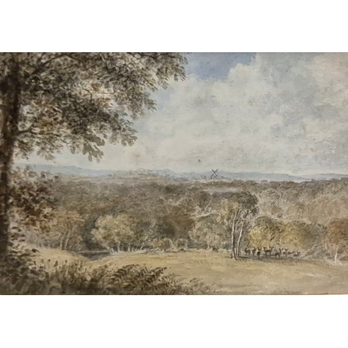 39 - William Newbery (1787-1838), Near Lewes, 12 x 17cms and Heathfield Park, 11 x 15cms, watercolour, ta... 