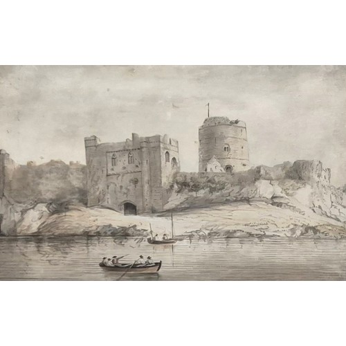 40 - William Hackett, Pembroke Castle, watercolour and wash drawing, 22 x 35cms, framed