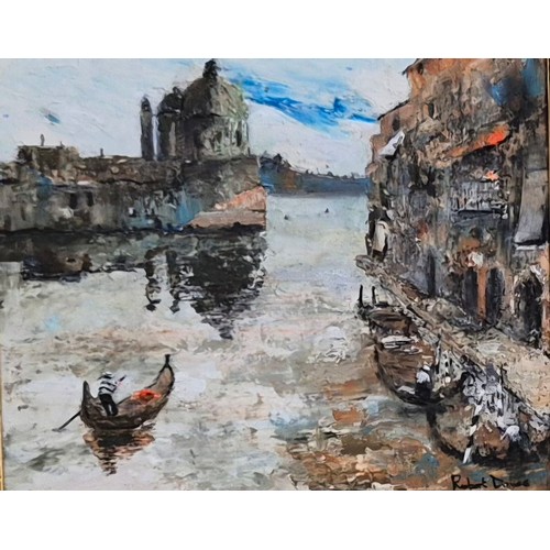 46 - Robert Davies (20th Century), Venetian landscape, oil on board, 36 x 44cms, framed