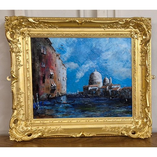 48 - Robert Davies (20th Century), Venetian landscape, oil on board, 36 x 43cms, framed