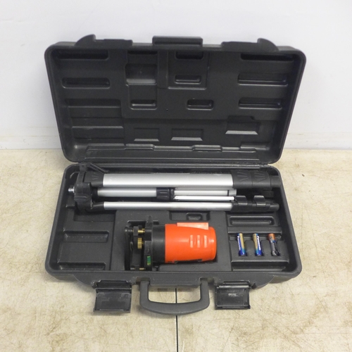 2066 - A steel force laser level with a tripod stand - with case