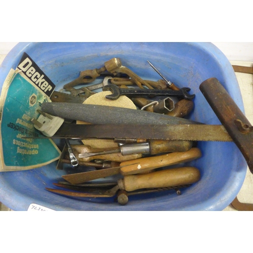 2029 - A quantity of vintage tools including a Black and Decker power drill (failed PAT test due to damaged... 