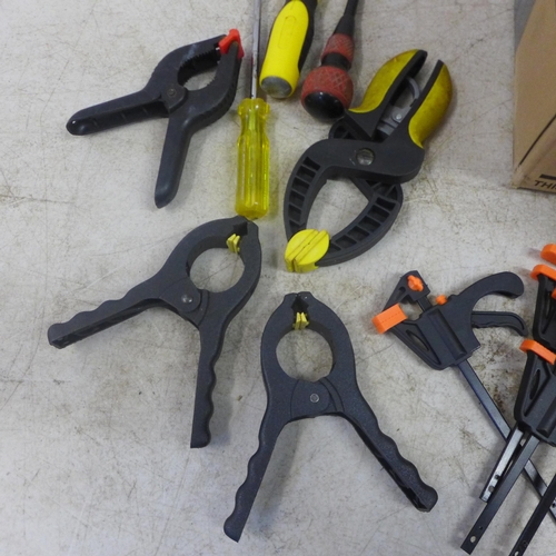 2033 - A large quantity of assorted tools and other items including approximately 50 screwdrivers, 7 saws, ... 