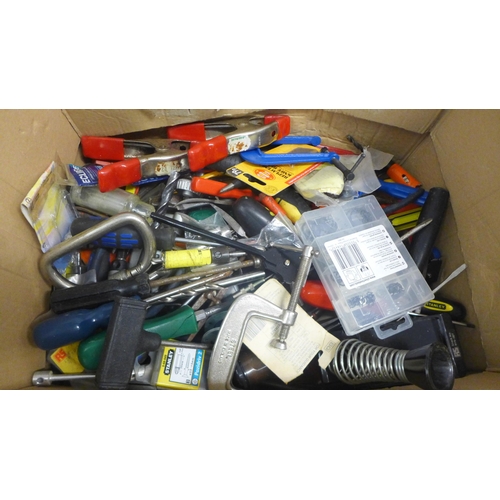 2033 - A large quantity of assorted tools and other items including approximately 50 screwdrivers, 7 saws, ... 