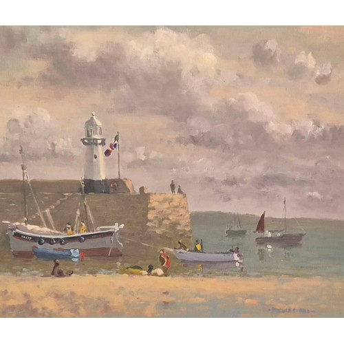 60 - Douglas Hill (b.1953), St Ives Harbour, oil on canvas, 29 x 34cms, framed