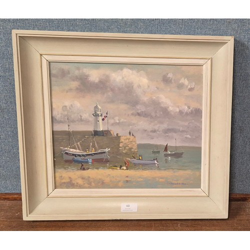 60 - Douglas Hill (b.1953), St Ives Harbour, oil on canvas, 29 x 34cms, framed