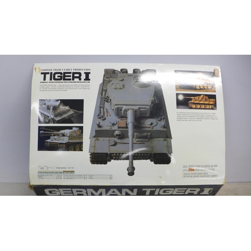 2078 - A German Tiger I, 1/16 scale radio controlled battle tank and a Flying Gadgets X-Cam remote controll... 