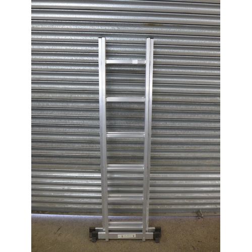 2194 - 2 x 3 rung aluminium step ladders, a set of 3 rung metal safety steps with hand rail and an aluminiu... 