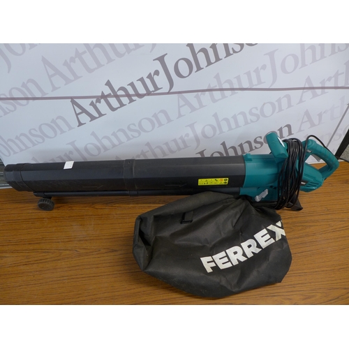 2196 - 2 electric garden tools - a Ferrex GLB3000 blower vac and a Flymo multi-trim 200 trimmer