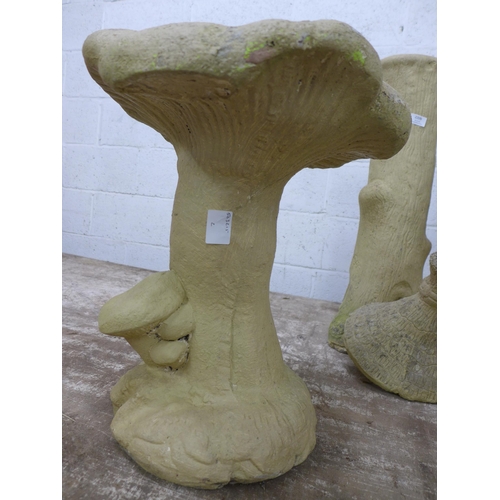 2210 - A large stone effect mushroom garden ornament