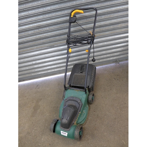 2237 - A FPLM1000-4 electric lawn mower, a water container and a metal dustbin incinerator