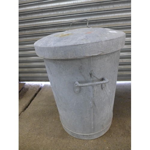 2243 - 2 galvanised metal dustbins