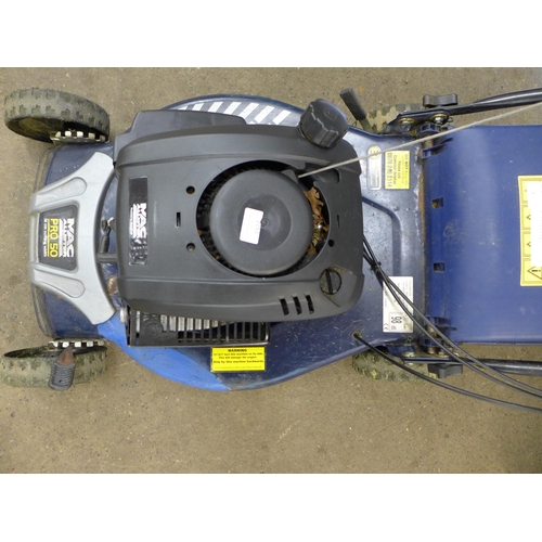 2253 - A Mac Allister Pro 50 push petrol lawn mower with 51cm cutting width and collection box