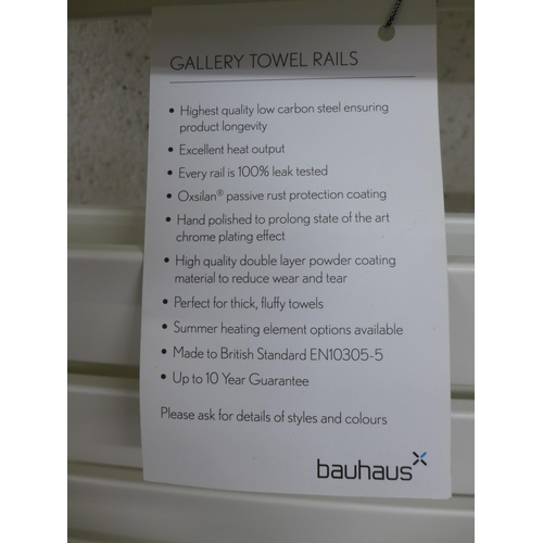 2261 - A Bauhaus matte white metal gallery towel rail - approximately 170cm x 50cm