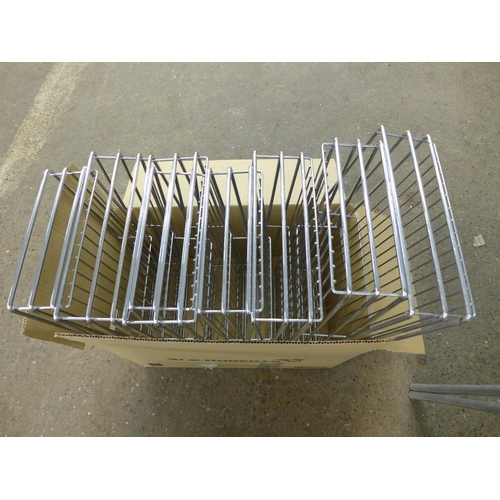 2267 - 8 stainless steel storage trays and 10 assorted plastic catering trays