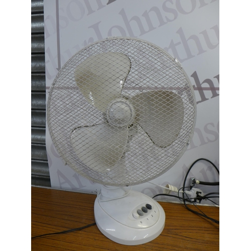 2271 - A quantity of household items including 2 desk fans, a 12V, 250 P.S.I. air compressor, a Draper 230V... 